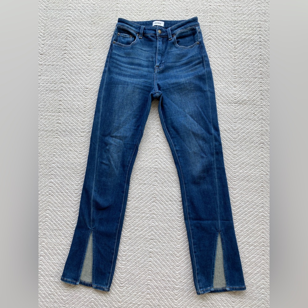 Pistola Straight Leg Dark Jeans with slit sz 27